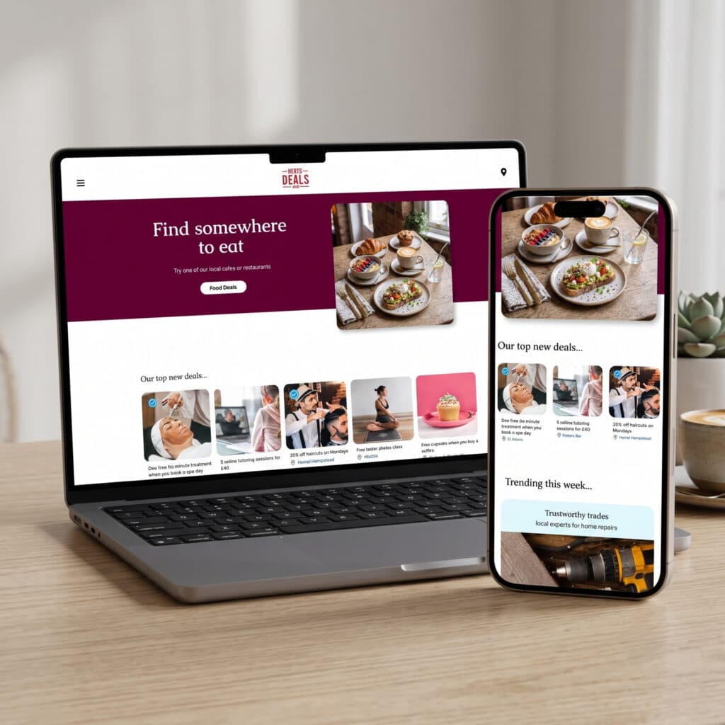 Landing Page Herts Deals Mockup